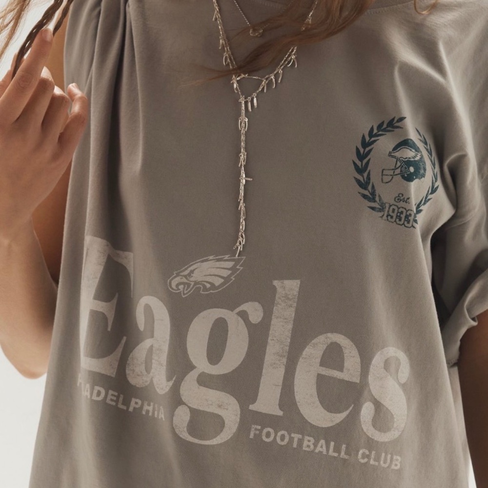 Anthropologie Eagles Football  Game Day Oversized Graphic Tee